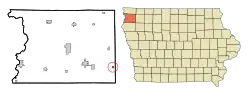 Location of Granville, Iowa