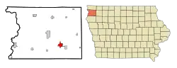 Location of Orange City, Iowa