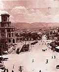 View in 1929 with the newly build Officers' Hall building on the left