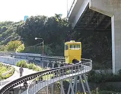 Slope car at Muya Bus Stop&nbsp;[ja], Tokushima.