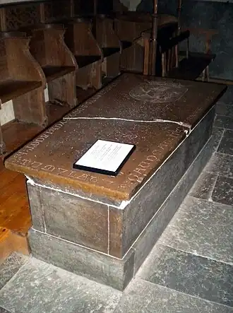 Grave of Sune Sik, son of king Sverker.