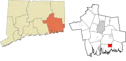 Old Mystic's location within the Southeastern Connecticut Planning Region and the state of Connecticut