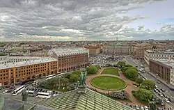 View from the Cathedral towards Grand Princess Maria's Palace housing Saint Petersburg Legislative Assembly