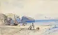 Spring Cove Sydney Harbour, 1843, watercolour, John Skinner Prout, State Library of New South Wales