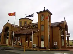 Side view of church