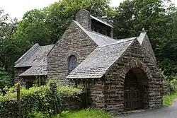 A small, low-built, church of irregular design