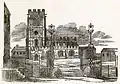 This 1750 drawing is of an older church at this site; it is from the collection of Thomas Bateman