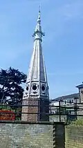 Spire from Sir Christopher Wren's St Antholin's Church which once stood in the City of London, now located in Round Hill, Forest Hill. The land that the spire is now on is now owned by the London and Quadrant housing association.