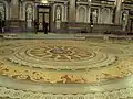 Minton floor, central roundel, this contains The Royal Coat of Arms used by Queen Victoria