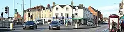 The busy junction of St James Road, Harlestone Road and Weedon Road off-peak