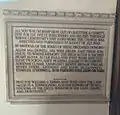 Plaque in the porch