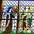 St Teresa and St Nicholas. Left-hand half of a four-light window by F. C. Eden, placed in memory of Mary Hamblin Clay (1860-1929)