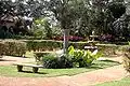 Gardens surrounding the building.