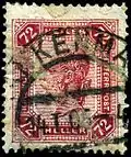 1904 stamp of Austria, showing varnish bars after washing