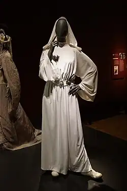 Loosely draped straight-necked minidress with short sleeves