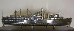 Model of the Steamboat Commonwealth crafted by John Dean Benton, c. 1864