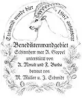 Bronze plate on the history of the ibex family on the Benediktenwand