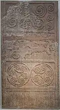 Grave Stele IV, "Cartoon," from Grave Circle A, Mycenae.