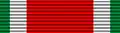 A ribbon 1/18 green, 1/18 white 14/18 red, 1/18 white and 1/18 green.