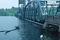 Flooding up to the deck of the Stillwater Lift Bridge in Stillwater, Minnesota.