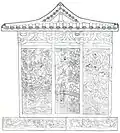 Archaeological illustration of the right (east) side of Wirkak's sarcophagus.