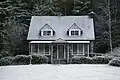 Storm King Ranger Station in winter