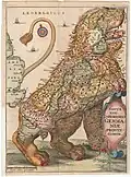 A Leo Belgicus map by Famiano Strada, 1648