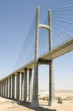 Detail view of one of the main pylons