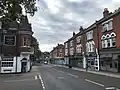 The shopping parade looking west