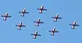 IAF Surya Kiran aerobatic team at Aero India 2009