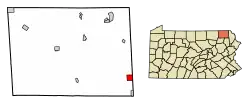 Location of Union Dale in Susquehanna County, Pennsylvania.