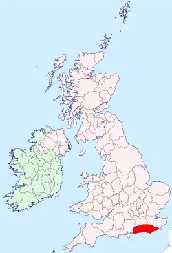 Location of Sussex