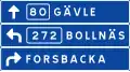Advance direction sign, stack type
