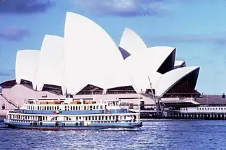 Former steam ferry, Kosciusko (1911-1975) in 1973 as a diesel ferry.