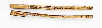 Wooden tally sticks