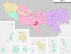 Location of Tama in Tokyo