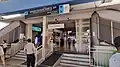 The Tanah Abang station south building entrance from the Tanah Abang skybridge, 2022