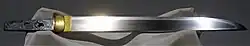 Tantō blade on display at the Tokyo National Museum. Important Cultural Property.