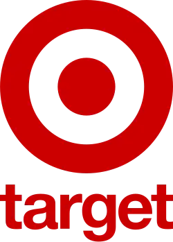 A red bullseye with one ring.