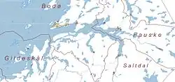 Urban areas in the Norwegian city region of Bodø.
