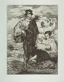 The Gypsies, an 1862 print by Édouard Manet