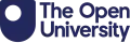 solid blue letter U with a large white spot just offset from the centre lines to upper left