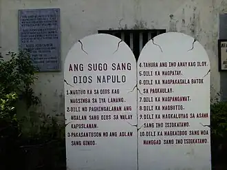 The Ten Commandments in Hiligaynon language