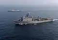 USS Ashland transits the East China Sea with ROKS Dae Jo-yeong during a photo exercise March 27, 2014.