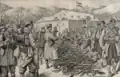The disarmament of the Montenegrins in Cetinje (illustration by F. Kaskeline)