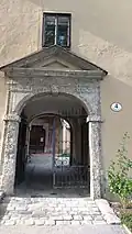 The entrance gate of the Nonnberg Abbey which is open to the public