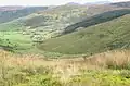 The head of Cwm Machno, the village and quarry in the background.