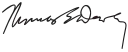 Cursive signature in ink
