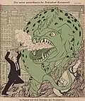 F.D. Roosevelt struggles with the dragon of prohibition, 1932