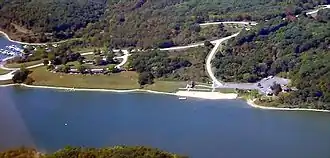 Beach, cabins